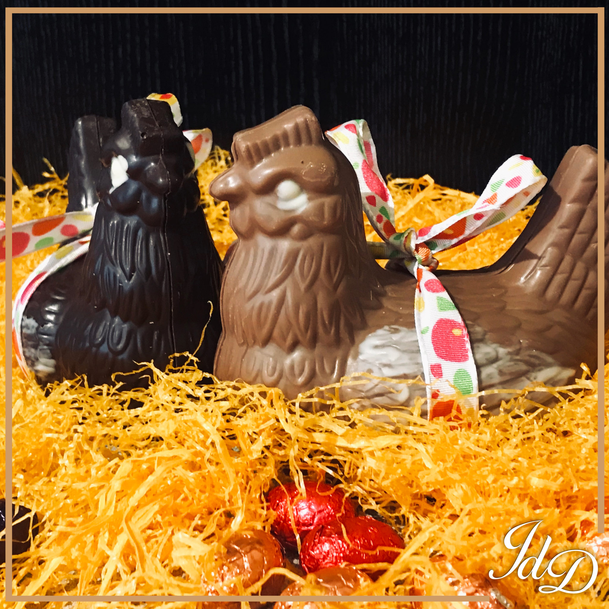 Poule garni en chocolat - Pâques - Valserhône - Le Jardin des Délices